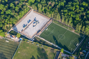 Sports fields on Ahaweg in the district Innenstadt-Ost in Karlsruhe in the state Baden-Wuerttemberg, Germany