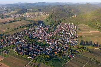 Oblique view of Landeck Castle in Klingenmünster in the state Rhineland-Palatinate, Germany