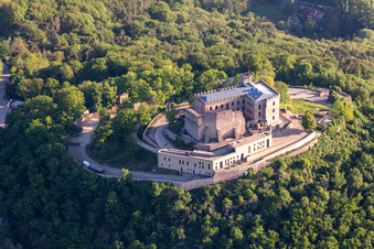 Hambach Castle in the district Diedesfeld in Neustadt an der Weinstraße in the state Rhineland-Palatinate, Germany viewn from the air