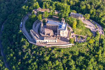 Aerial view of Castle of " Hambacher Schloss " in Neustadt an der Weinstrasse in the state Rhineland-Palatinate, Germany