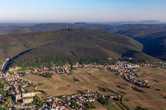 Aerial view of At the foot of the Weinbiet in the district Haardt in Neustadt an der Weinstraße in the state Rhineland-Palatinate, Germany