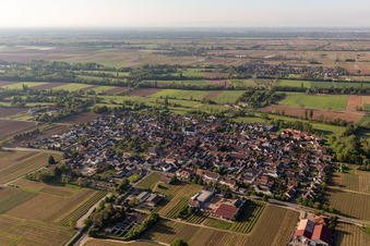 Aerial photograpy of Venningen in the state Rhineland-Palatinate, Germany
