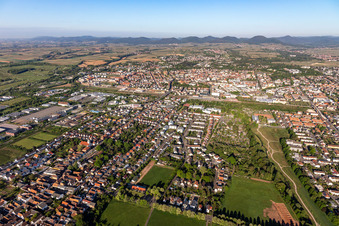 City area with outside districts and inner city area in Landau in der Pfalz in the state Rhineland-Palatinate, Germany