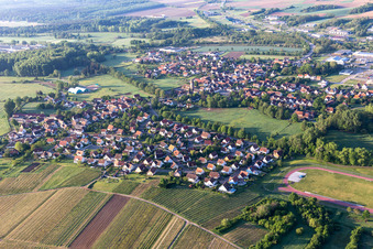 Drone recording of District Altenstadt in Wissembourg in the state Bas-Rhin, France