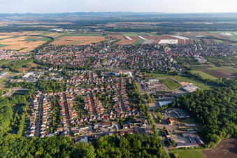 Kandel in the state Rhineland-Palatinate, Germany from above
