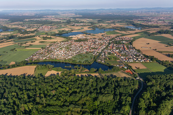 Oblique view of Leimersheim in the state Rhineland-Palatinate, Germany