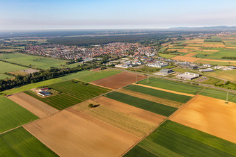 Aerial photograpy of Rülzheim in the state Rhineland-Palatinate, Germany