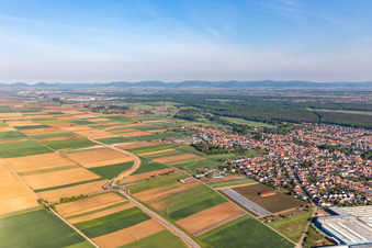 Aerial view of Bellheim in the state Rhineland-Palatinate, Germany