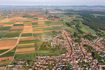 Bellheim in the state Rhineland-Palatinate, Germany from above