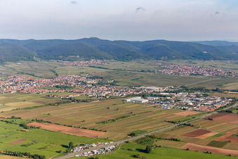 Aerial photograpy of Edenkoben in the state Rhineland-Palatinate, Germany