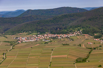 Aerial photograpy of Gleisweiler in the state Rhineland-Palatinate, Germany
