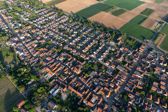 View of the town from the east in the district Niederhochstadt in Hochstadt in the state Rhineland-Palatinate, Germany