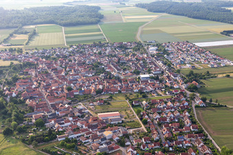 Aerial photograpy of Steinweiler in the state Rhineland-Palatinate, Germany