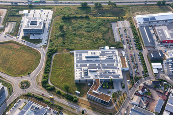 Aerial photograpy of Nordring industrial estate with DBK David + Baader GmbH in Rülzheim in the state Rhineland-Palatinate, Germany