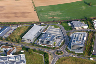 Industrial and commercial area Nord with ITK Engineering GmbH,KS Cartec Kfz Meisterwerkstatt, Transac, Kardex Software GmbH and Resinnovation GmbH in Ruelzheim in the state Rhineland-Palatinate, Germany
