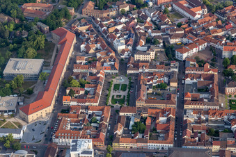 Aerial view of University Campus FTSK in Germersheim in the state Rhineland-Palatinate, Germany