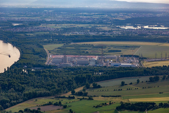 Former Phillippsburg nuclear power plant after the demolition of the two cooling towers in Philippsburg in the state Baden-Wuerttemberg, Germany