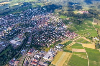 Aerial photograpy of Bad Bergzabern in the state Rhineland-Palatinate, Germany