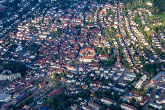 Oblique view of Bad Bergzabern in the state Rhineland-Palatinate, Germany
