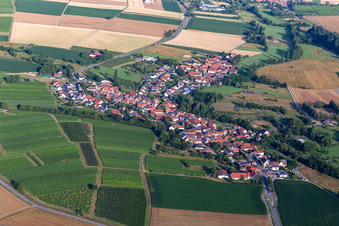 Aerial view of Dierbach in the state Rhineland-Palatinate, Germany