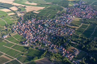 Oblique view of Oberotterbach in the state Rhineland-Palatinate, Germany
