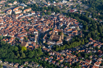 Wissembourg in the state Bas-Rhin, France from a drone