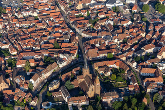 Wissembourg in the state Bas-Rhin, France seen from a drone
