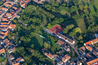 Drone image of Seebach in the state Bas-Rhin, France