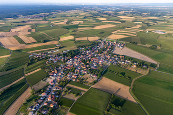 Aerial photograpy of Oberlauterbach in the state Bas-Rhin, France