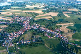 Neewiller-près-Lauterbourg in the state Bas-Rhin, France from the drone perspective