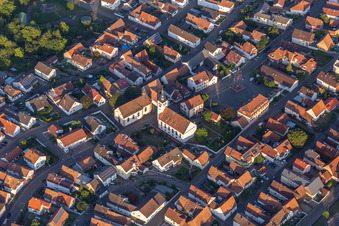 Aerial photograpy of Neuburg am Rhein in the state Rhineland-Palatinate, Germany