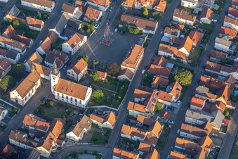 Oblique view of Neuburg am Rhein in the state Rhineland-Palatinate, Germany