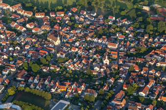 District Maximiliansau in Wörth am Rhein in the state Rhineland-Palatinate, Germany from above