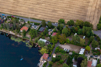 Aerial view of Altrip in the state Rhineland-Palatinate, Germany