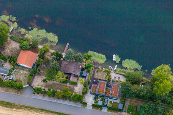 Aerial photograpy of Altrip in the state Rhineland-Palatinate, Germany