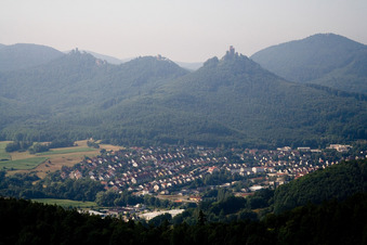 Panorama from the local area and environment in Annweiler am Trifels in the state Rhineland-Palatinate