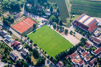 Soccer and tennis sport field in Albersweiler in the state Rhineland-Palatinate