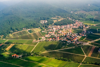 Wine-growing village from the south in Gleisweiler in the state Rhineland-Palatinate, Germany
