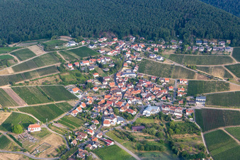 District Gleiszellen in Gleiszellen-Gleishorbach in the state Rhineland-Palatinate, Germany from above
