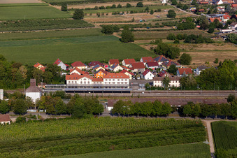 Aerial photograpy of Railroad station in Winden in the state Rhineland-Palatinate, Germany