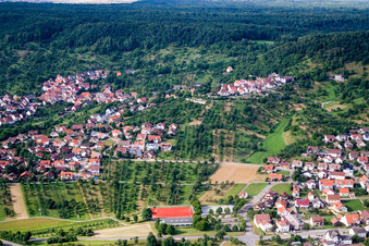 From the south in the district Mönchberg in Herrenberg in the state Baden-Wuerttemberg, Germany