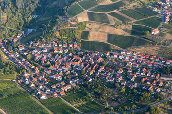 District Gleiszellen in Gleiszellen-Gleishorbach in the state Rhineland-Palatinate, Germany seen from above