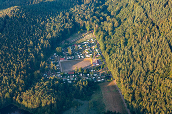 Nature camping at Berwartstein in Erlenbach bei Dahn in the state Rhineland-Palatinate, Germany