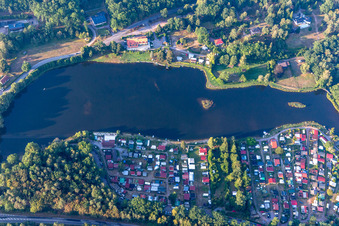 Camping with caravans and tents in Ludwigswinkel in the state Rhineland-Palatinate, Germany