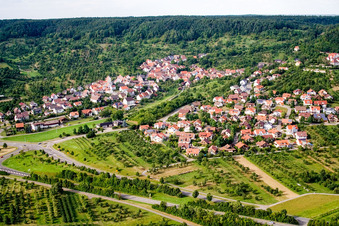 From the southeast in the district Mönchberg in Herrenberg in the state Baden-Wuerttemberg, Germany