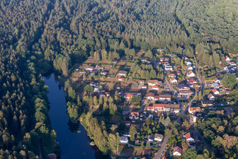 At the Sägmühlweiher from the east in Ludwigswinkel in the state Rhineland-Palatinate, Germany