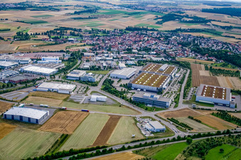 Holzsteig industrial area in the district Gültstein in Herrenberg in the state Baden-Wuerttemberg, Germany