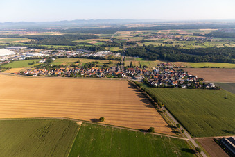Aerial view of District Minderslachen in Kandel in the state Rhineland-Palatinate, Germany