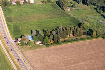 Oblique view of District Minderslachen in Kandel in the state Rhineland-Palatinate, Germany