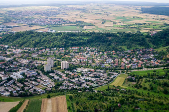 Aerial view of Hildrizhauser Street in Herrenberg in the state Baden-Wuerttemberg, Germany